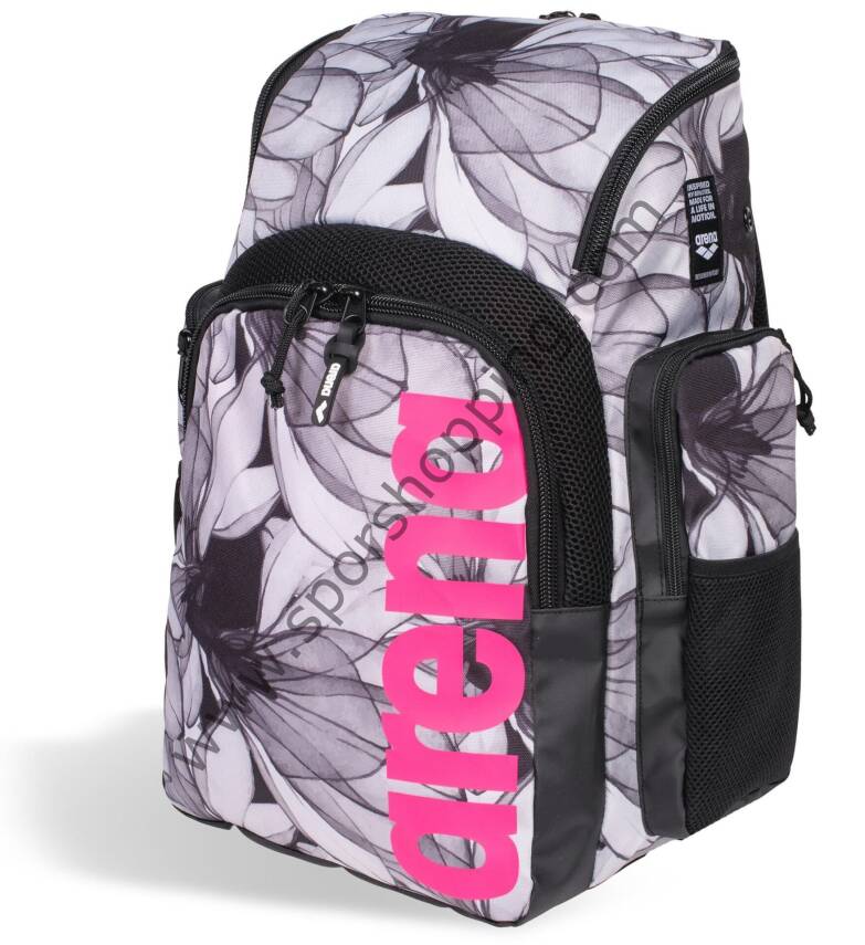 Arena Spiky III Backpack 35L Yüzücü Sırt Çantası – Floral Desenli (Pembe Logo) 006273128 - 2