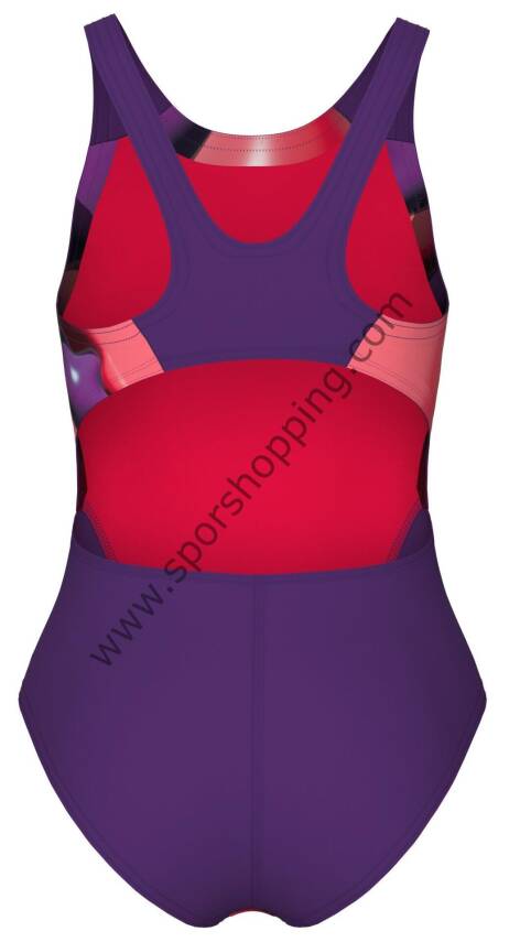 Arena Star Shaped Kız Çocuk Yüzücü Mayosu – Yıldız Desenli Mor & Kırmızı | 008169950 - 3