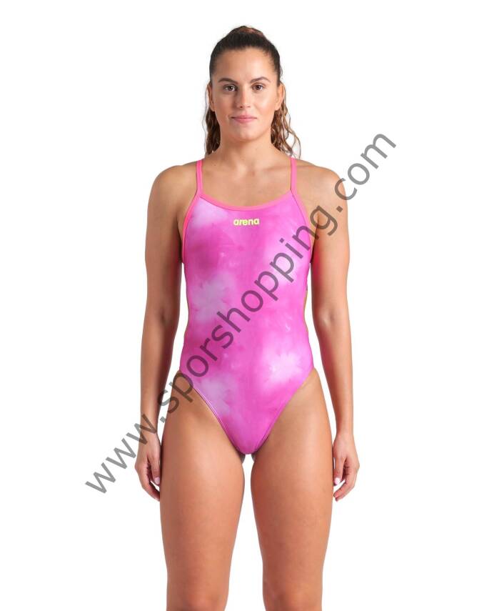 Arena Tie Dye Kadın Yüzücü Mayosu – Pembe 010023909 - 1