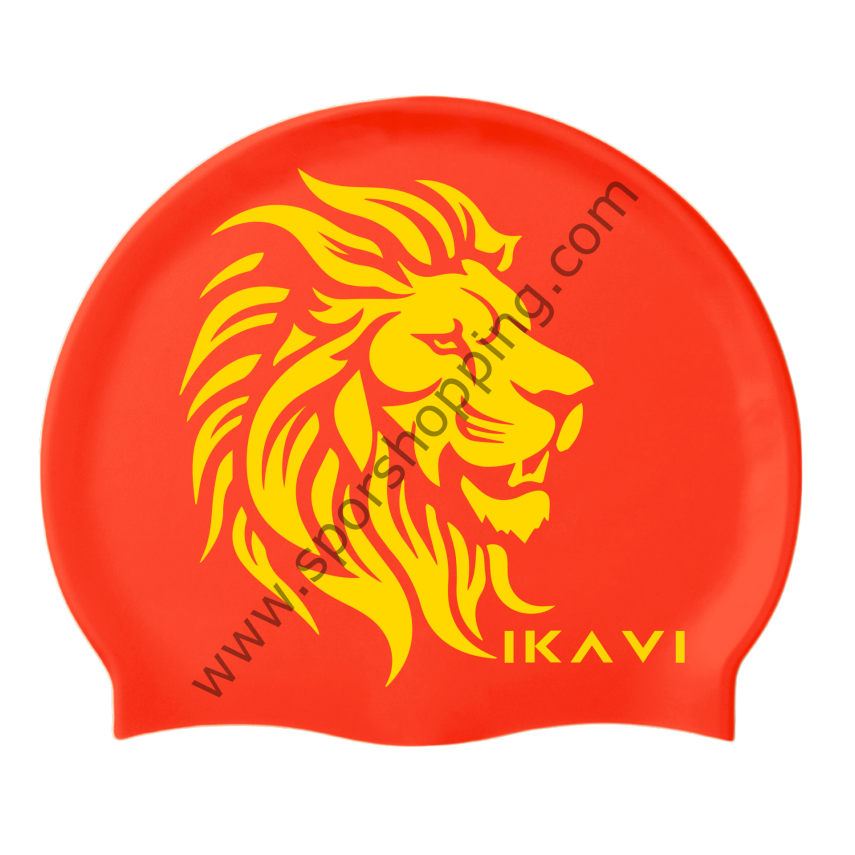 Aslan baskılı bone ( sarı ve kırmızı ) - 1