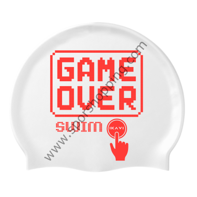 Game Over Baskılı Silikon Deniz ve Havuz Bonesi – Piksel Koleksiyonu