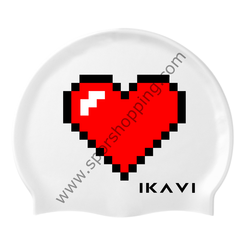 Kalp Baskılı Silikon Deniz ve Havuz Bonesi – Piksel Koleksiyonu - 1