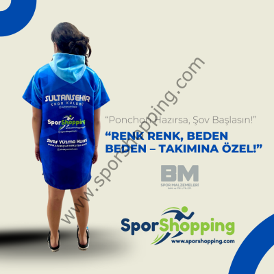 Kulüplere Özel Tasarım Kapüşonlu Havlu Poncho (panço ) – %100 Emici, Hızlı Kuruyan, Kişiye Özel! ( Belirtilen Fiyat perakende de 1 adet satışı temsil eder ) - 3
