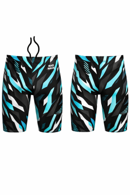 Mad Wave Desenli Erkek Çocuk / Genç Jammer Yüzücü antrenman ve yarış Mayosu – Turkuaz Siyah M1485 10 5 J1W