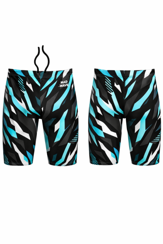 Mad Wave Desenli Erkek Çocuk / Genç Jammer Yüzücü antrenman ve yarış Mayosu – Turkuaz Siyah M1485 10 5 J1W - 1