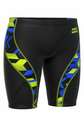 Mad Wave Erkek Jammer Mayo – Spurt PBT H6 Siyah | Antrenmanlara Özel Klor Dayanıklı Performans Mayosu