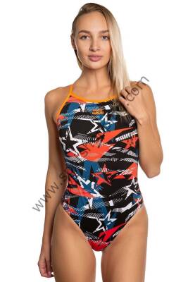 Mad Wave Kadın Mayo Star Splash – Renkli Yıldız Desenli Tek Parça Spor Mayo
