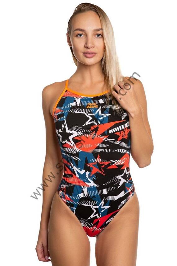 Mad Wave Kadın Mayo Star Splash – Renkli Yıldız Desenli Tek Parça Spor Mayo - 1