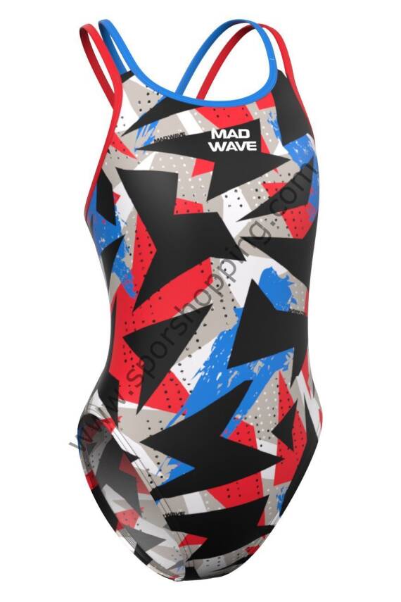 Mad Wave Kız Çocuk Crossback Tek Parça Mayo – Multicolor Star - 1