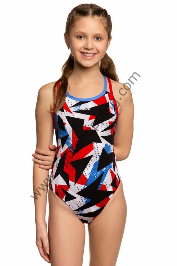 Mad Wave Kız Çocuk Crossback Tek Parça Mayo – Multicolor Star - 2