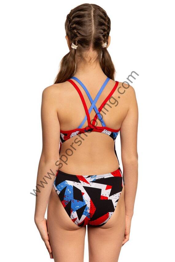 Mad Wave Kız Çocuk Crossback Tek Parça Mayo – Multicolor Star - 3