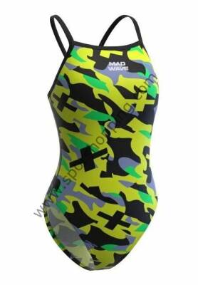 Mad Wave Kız Çocuk Nera Tek Parça Mayo – Sarı Kamuflaj