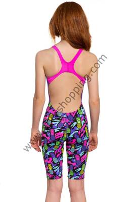 Mad Wave  kız çocuk Yarış Mayosu – Crossback Pineapple Print - 3