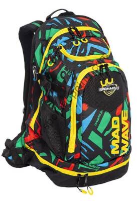 Mad Wave Lane 45L Yüzme Sırt Çantası – Renkli Desenli, Sporcular İçin Profesyonel Çanta