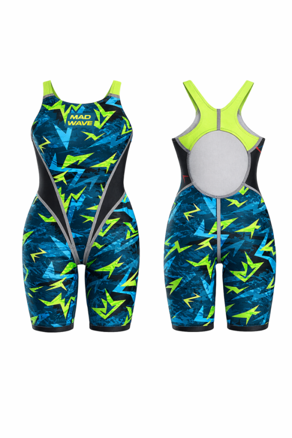 Mad Wave Lightning Kız Çocuk Dizüstü Yarış ve antrenman Mayosu – Profesyonel Yüzme Mayosu M4075 02 5 J7W - 1