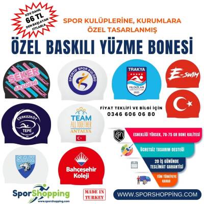 Özel Baskılı Yüzme Bonesi – Spor Kulüplerine ve Kurumlara Özel Üretim (belirtilen fiyat temisilidir)