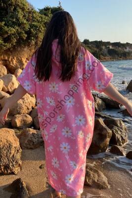 Sörf Yazlık Panço Kapşonlu Bornoz Plaj Havlusu (LIVE FREE) Summer (papatya) - 2