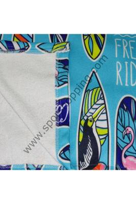 Sörf Yazlık Panço Kapşonlu Bornoz Plaj Havlusu (LIVE FREE) Summer (turkuaz) - 4