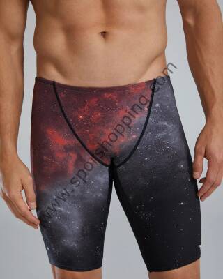 TYR Erkek Çocuk Yarış Jammer Mayosu Galaksi Desenli – Kırmızı / Siyah Performans Yüzücü Mayosu SSTA7Y61024 - 1