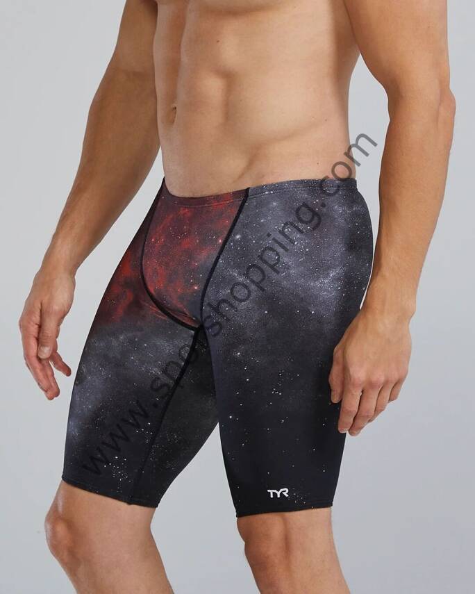 TYR Erkek Çocuk Yarış Jammer Mayosu Galaksi Desenli – Kırmızı / Siyah Performans Yüzücü Mayosu SSTA7Y61024 - 4