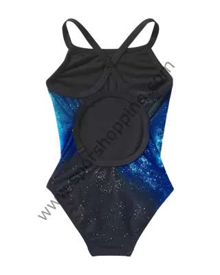 TYR Kız Çocuk Tek Parça Yüzücü Mayosu – Mavi Galaksi Desenli DSTA7Y42024 - 2