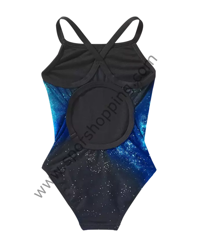 TYR Kız Çocuk Tek Parça Yüzücü Mayosu – Mavi Galaksi Desenli DSTA7Y42024 - 2