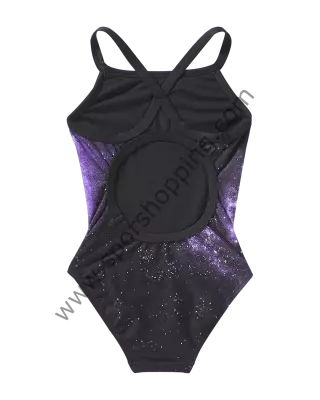 TYR Kız Çocuk Tek Parça Yüzücü Mayosu – Mor Galaksi Desenli DSTA7Y51024 - 2