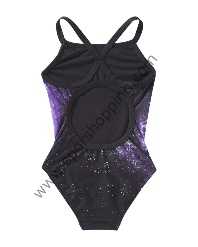 TYR Kız Çocuk Tek Parça Yüzücü Mayosu – Mor Galaksi Desenli DSTA7Y51024 - 2