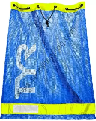 TYR Mesh Equipment Bag – Mavi / Neon Sarı File Yüzücü Ekipman Çantası LBD2484