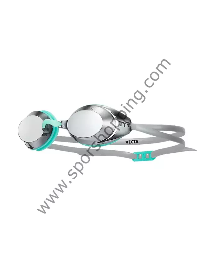 TYR Vecta Racing Goggles – Aynalı Yarış Yüzücü Gözlüğü (Beyaz / Mint) LGVECM586 - 1